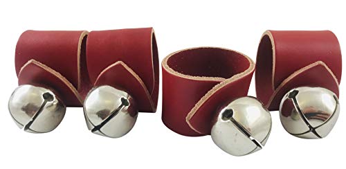 Westmon Works Sleigh Bells Napkin Ring Set For Christmas Holiday Tableware Brass Bell And Leather Usa Made, Pack Of 4 #TOP9