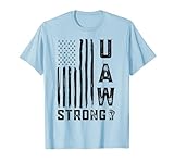 United Auto Workers Flag UAW Strike Union UAW Strong Red T-Shirt