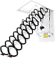 Alloy Attic Access Ladder Concertina Loft Ladder Non-Slip Steps Attic Stairs Indoor Folding Telescoping Ladder Can Bear 1102lb*1pc