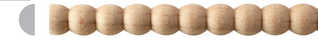 GW943 Bead Molding (3/8 dia. x 40") in beech wood from Italy - 10 pc total 33 ft
