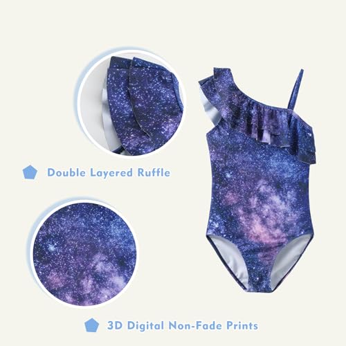 Image of Girls One Piece Swimsuits Hawaiian Ruffle Swimwear Kids Summer Bathing Suit 3-14 Years