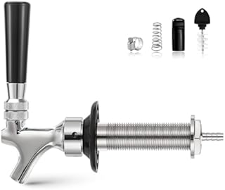 4-1/8" Shank Beer Faucet 1/4" Barb Draft Beer Tap for Homebrew