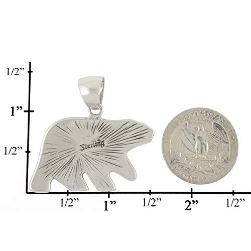 Turquoise Network Bear Pendant Necklace 925 Sterling Silver Genuine Gemstones & Gemstones (24" Length)2