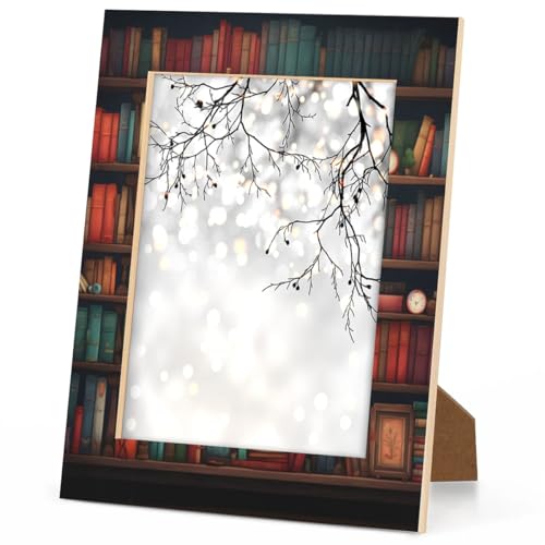 Cmizedevise Books Picture Frame 11x14 Library Bookshelf Farmhouse Photo Frame