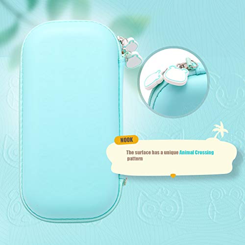 Switch Case Animal Crossing, Switch Animal Crossing Bundle, Animal Crossing Nintendo Switch Case, Thumb Grips, Headphone Adapter, Switch Stand, Screen Protector, Wrist Strap And Shoulder Strap - Blue #TOP1