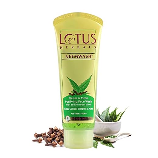 Lotus Herbals Neemwash Neem and Clove Purifying Face Wash with Active Neem Slices, 120g
