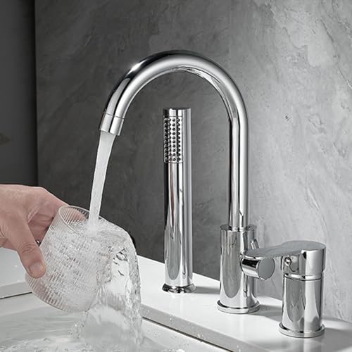 Salle de bains mitigeur de bain 3 trous dorée robuste