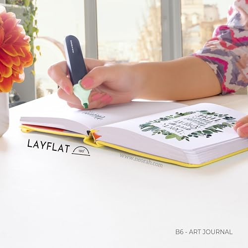 Image of NEORAH - B6 - ART JOURNAL | 200Gsm Dotgrid Note book |144 Pages(17.5 x 12.5 cm) | Lay Flat |Hard Cover Bullet - Journal |3 Bookmarks |Elastic Closure| Inner BackPocket | Ideal-Bujo,Drawing (YELLOW)