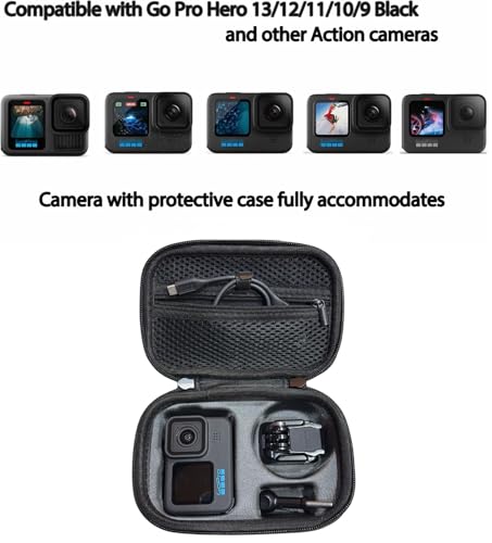 Image of VERTUS Carrying Case Storage Bag for GoPro Hero 13 /12 /11 /10 /9 /8 /7 /6 /5 /4 /3 Action Camera, Travel Case Cover for GoPro Hero 13 /Hero 12 /Hero 11 /Hero 10 /Hero 9 Black Action Camera (Hard|Black)