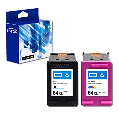 ESTON Remanufactured Replacements for HP 64XL 64 XL Black & Tri-Color Ink Cartridges
