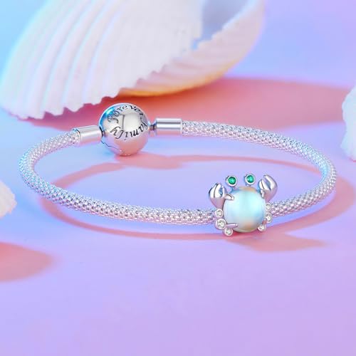 Abalorio de cangrejo azul de plata 925 compatible con pulseras de abalorios 2