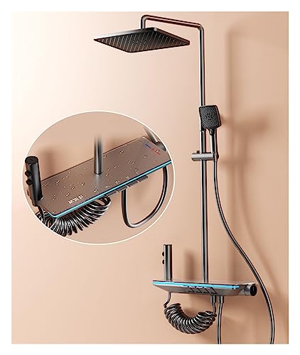 Pomme de douche thermostatique affichage numérique ensemble de douche de bain moderne complet