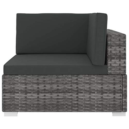 Canapé d'angle en rotin synthétique pour aménager les petits espaces extérieurs - 5