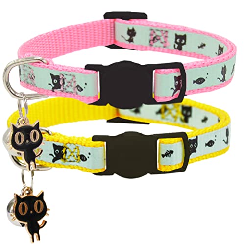 2-Pack Glow Cat Collar with Bell