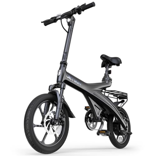 Jetson OTG Elite Electric Bike, Compact Model with LED Screen, Twist Throttle, and RackIt Smart Cargo System, Up to 20 Mph, 16-Inch Tires, Age 14+ by Jetson - Used condition - US$617.49