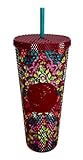 Starbucks Fall 2025 Floral Bling Cold Cup with Reusable Straw, 24oz Limited Edition Collectible Tumbler for Iced Beverages