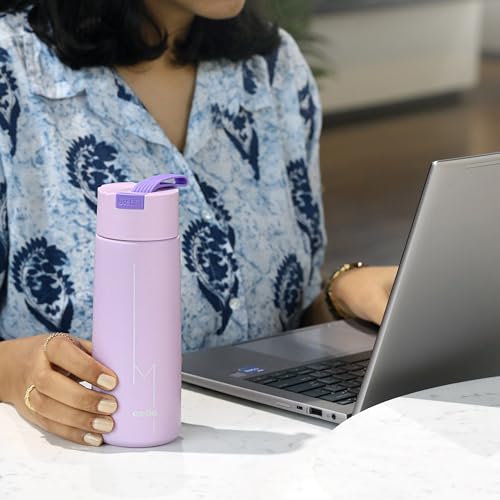 Image of CELLO Duke Insulated Stainless Steel Flask 365ml, Light Purple | Double Wall Insulated 24 Hours Hot and Cold Thermos Thermosteel Flask Water Bottle for School Gym Hiking Trekking Travel & Office Use