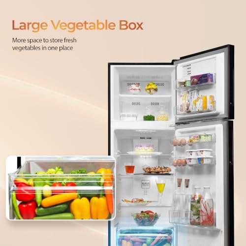 Image of Haier 240 L 2 Star Frost Free Twin Inverter Double Door Refrigerator with Cool Pad for Extended Freezer Cooling & Spacious Fresh Zone (HEF-252EGBA-P, GE Black, 2026 Model)