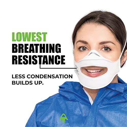 Stealth Clarity 5Pk Transparent Facemask With Whole Face Hepac-Lite Filter, Anti-Fog See-Through Face Mask With Clear Panel For Communication, Filters Up To 99.99% Airborne Particles #TOP5