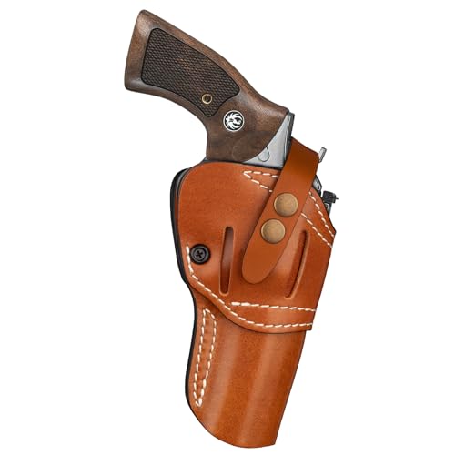 Leather Revolver Holster for Ruger GP100, S&W, Taurus, Colt