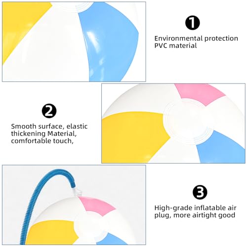 2 Stück Wasserball, Wasserball Aufblasbar, Strandball, Aufblasbar Beach Inflatable, Kinder Water Aufblasbare, Aufblasbares Fussball, Schwimmball Spielzeug Beachball, für Sommer Wasser Spiele（40cm)