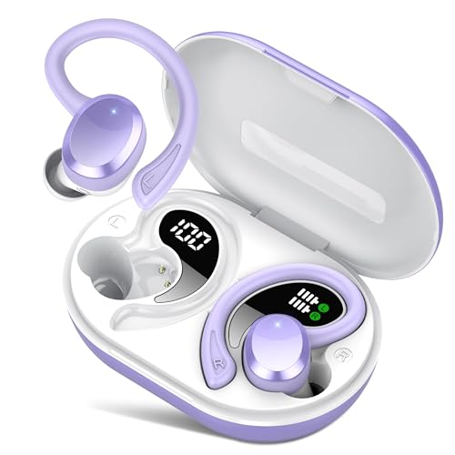 Image of Wireless Earbuds, Bluetooth Earbuds, Bluetooth 5.4 Headphones 68hrs Playtime Sport Earphones with LED Display ENC Noise Cancelling Mic, IPX7 Waterproof Over Ear Ear Buds with Hook for Gym /Workout