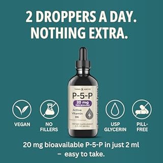 P5P Liquid Drops – Activated Vitamin B6 (Pyridoxal-5-Phosphate) – Fast Absorption Formula – Nervous System & Energy Support – 2 oz (60 mL) – Think Above