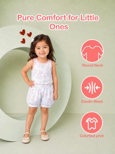 Image of Kidbea Kids Co-ord Set Printed Round Neck T-shirt /Top & Shorts Night Suit