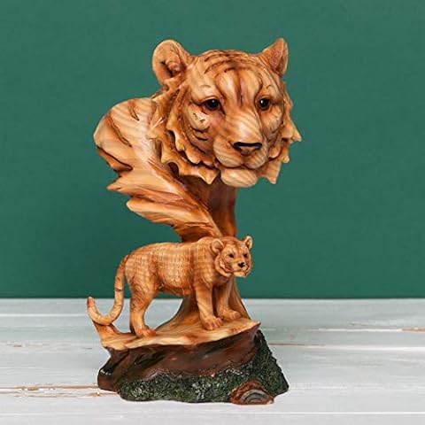 Widdop Naturecraft Wood Effect Resin Figurine - Lion & Cub Cover
