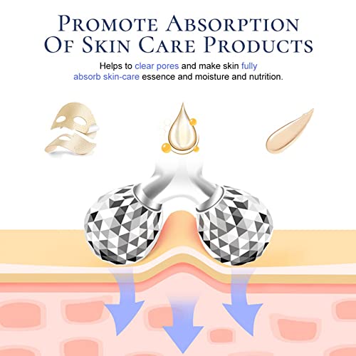 3D-Gesichtsmassagegerät - Körperabnehmer-Roller, Gesichtsroller, 360° Rotationsmassageroller 3D Gesicht Roller Massage Gesichtslifting Massager, formend, straffer, Anti-Falten, Muskelentspannung