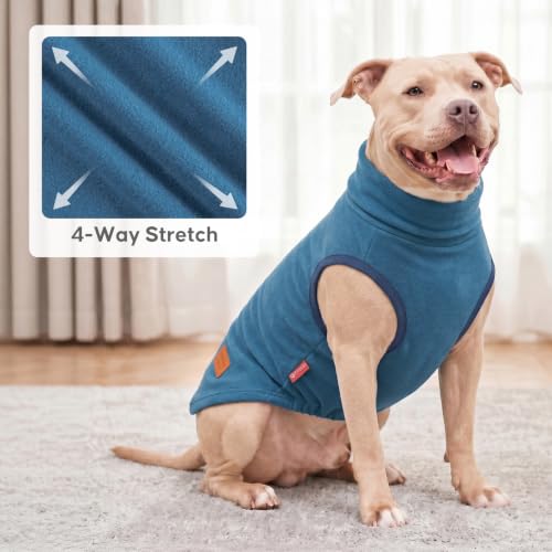 Image of KYEESE 2Pack Dog Sweater for Large Dogs Soft Pet Coats Fleece Sweatshirt | Warm Turtleneck Dog Pullover Clothes, 4-Way Stretch & Lightweight Vest, Doggie Coat in Cold Weather, Daily Wear