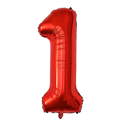 40 Inch Red Jumbo Digital 1 Number Balloons Huge Giant Balloons Foil Mylar Number Balloons For Birthday Party,Wedding, Bridal Shower Engagement Photo Shoot, Anniversary #TOP2