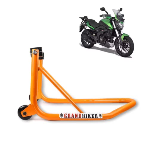 Image of Grandbiker Rear Universal Wheel Paddock Stand Extra Strong with Swing Arm Rest for Dominar (Orange)