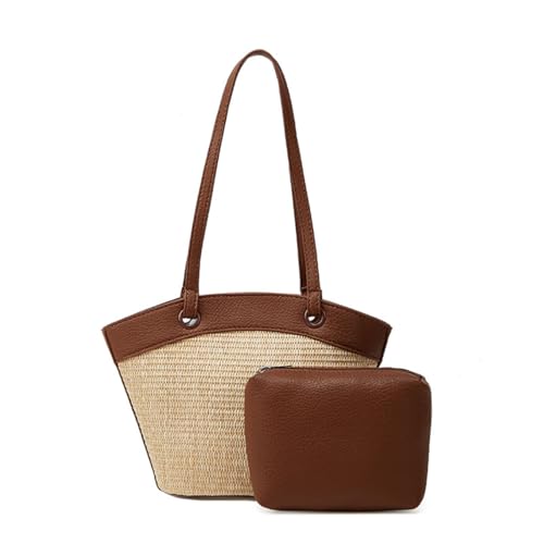 Bolso playero retro tejido estilo francés pequeño para mujer miniatura 1