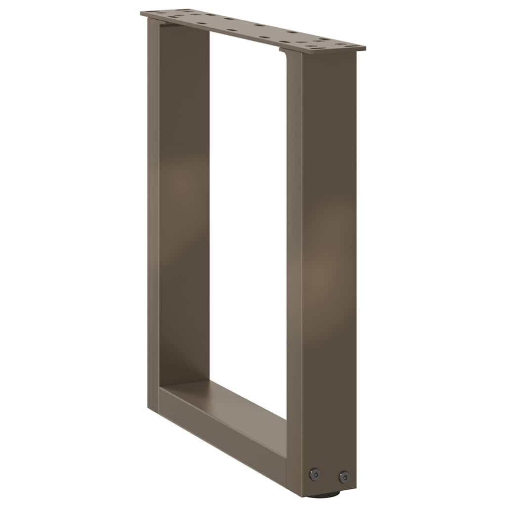 Générique Nogi stolika kawowego w kształcie litery U 2 sztuki ze stali naturalnej 28 x (42-43) cm, wytrzymałe i regulowane do ciężkiego blatu