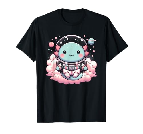 Space Galaxy Axolotl Pastel Goth Lover Japonés Creepy Anime Camiseta