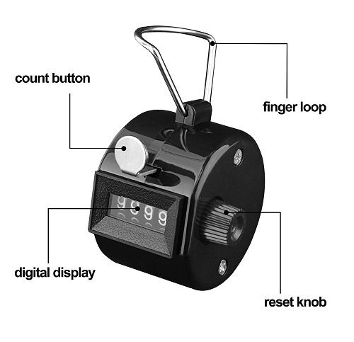 Bnineteenteam Lot De 3 Compteurs Manuels à 4 Chiffres - Compteur Mécanique De Paume - Compteur De Clic Pour Jeux De Sport, Golf