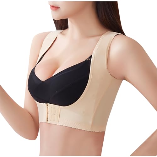 Keepink Women Front Closure Surgical Bra Shaper Women's Chest Breast Support Back Shoulder Posture Corrector Tops Compression Sleeveless Slimmer Shapewear Underwear