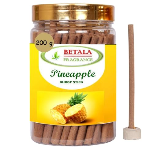 Image of Betala Fragrance Pineapple Flavour Dhoop Sticks for Pooja. Pack of 200 g with Dhup Stick Stand Holder