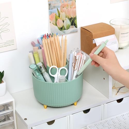 image for SKYDUE 360 Degree Rotating Desk Organizer, Dual-Purpose Pencil Pen Hol