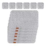 Ensemble de sets de table : comprend 6 sets de table et 6 sous-verres carrés en feutre résistant à la chaleur