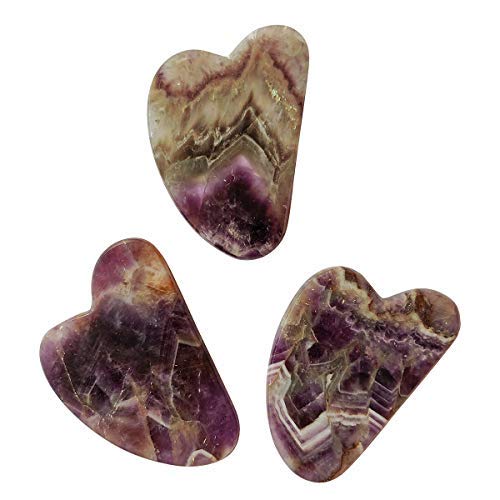 Shubhanjali®Amethyst Gua Sha,Amethyst Gua Sha Massage/Natural Skin Care Healing Equipment|Anti-Wrinkle Therapy SPA Treatment | Best Stone Facial Gua Sha Tool Hand Made Amethyst Gua Sha-Purple