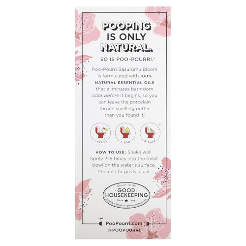Poo-Pourri Before-You Go Toilet Spray, Basarumu Bloom, 2 Fl Oz - Cherry Blossom, Sandalwood and Clementine