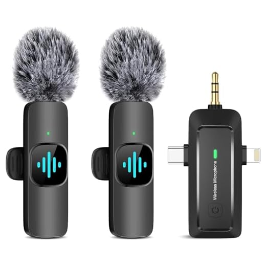 BZXZB Wireless Lavalier Microphone for iPhone - Android Phone/Pad/Camera/Laptop Audio Recording, Newest Professional 2 Pack Mini Lapel Mics for YouTube/Interview/Vlog/Livestream/Podcast