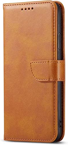 Étui portefeuille iPhone 12 Mini housse à rabat porte-cartes cuir café