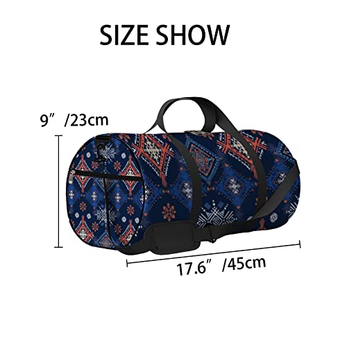 Bolsa de viagem grande para homens e mulheres, étnica abstrata, boho, ornamentos de fim de semana, b