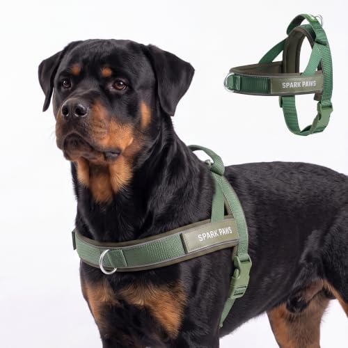 Image of Spark Paws No Pull Front Clip Dog Harness - Easy On, Padded and Lightweight | Two Clips, On in Seconds, Chest Bearing, Australian Style, No Throat Pressure, for Small Medium and Large Breeds