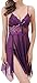 Queen M Pretty Pajama Sexy Lingerie Sling Erotic Transparent Underwear for Sex Flirt (XX-Large, Purple)