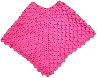 بونشو كروشيه مصنوع يدويا، بينك، 8 الى 12 سنة