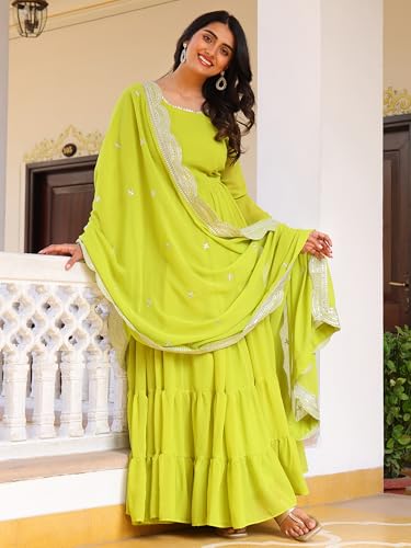 Image of Wedani Georgette Sequins Work Anarkali Kurta Set for Women